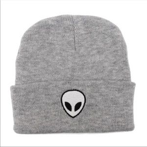 Grey alien beanie
